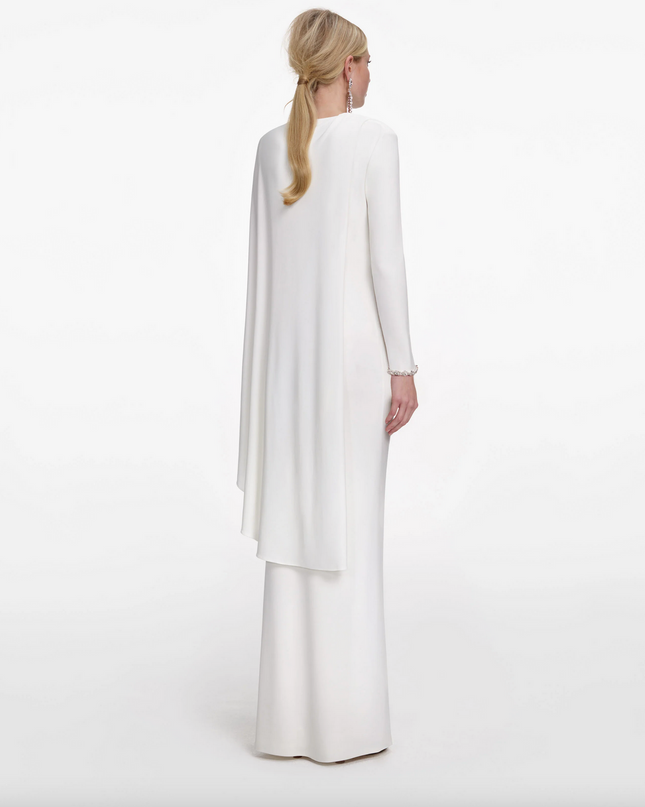 White Jersey Drape Maxi Dress