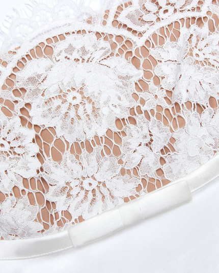 White Satin Lace Maxi Dress
