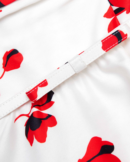 Floral Print Taffeta Midi Dress