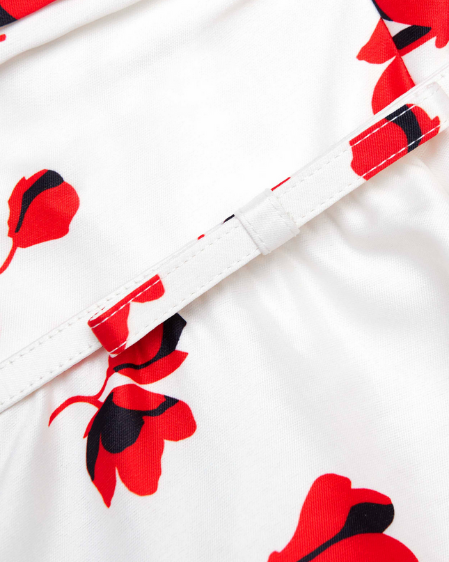 Floral Print Taffeta Midi Dress