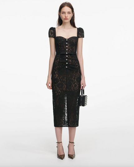 Sweetheart Lace Midi Dress