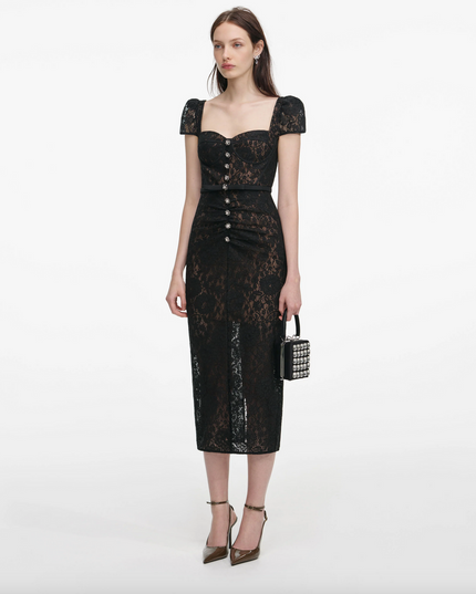 Sweetheart Lace Midi Dress