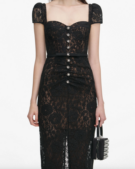 Sweetheart Lace Midi Dress