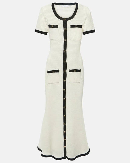 White Crochet Midi Dress