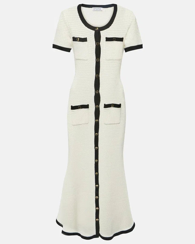 White Crochet Midi Dress