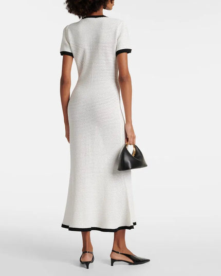 White Crochet Midi Dress