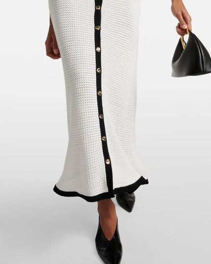 White Crochet Midi Dress