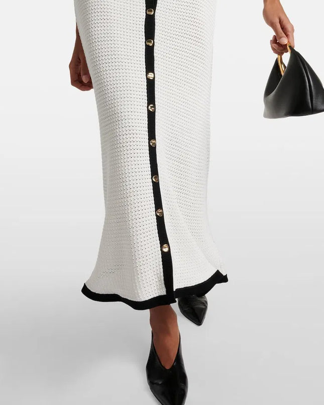 White Crochet Midi Dress