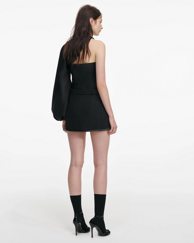 Black Boucle Mini Skirt
