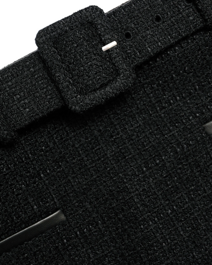 Black Boucle Mini Skirt